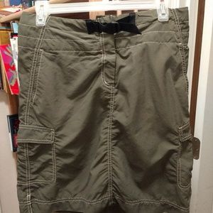 Exofficio olive green skirt